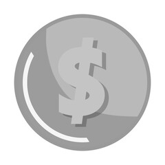 Obraz premium ドルの銀貨 白フチ