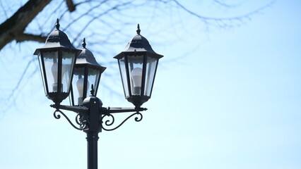 Fototapeta na wymiar ancient street light, Europe, near Berlin