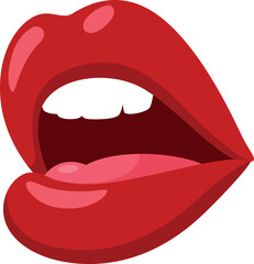 Sexy woman lips. Open mouth cartoon icon