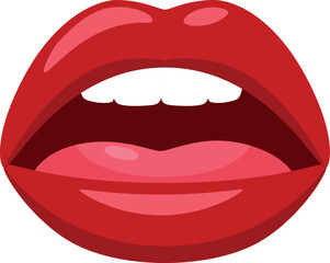 Open female mouth. Sexy red lips icon
