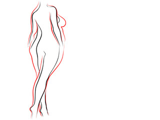 Vector conceptual fat overweight obese female vs slim fit healthy body after weight loss or diet with muscles thin young woman isolated. Fitness, nutrition or fatness obesity, health silhouette shape