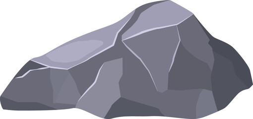 Natural stone. Landscape element. Gray cartoon boulder © LadadikArt
