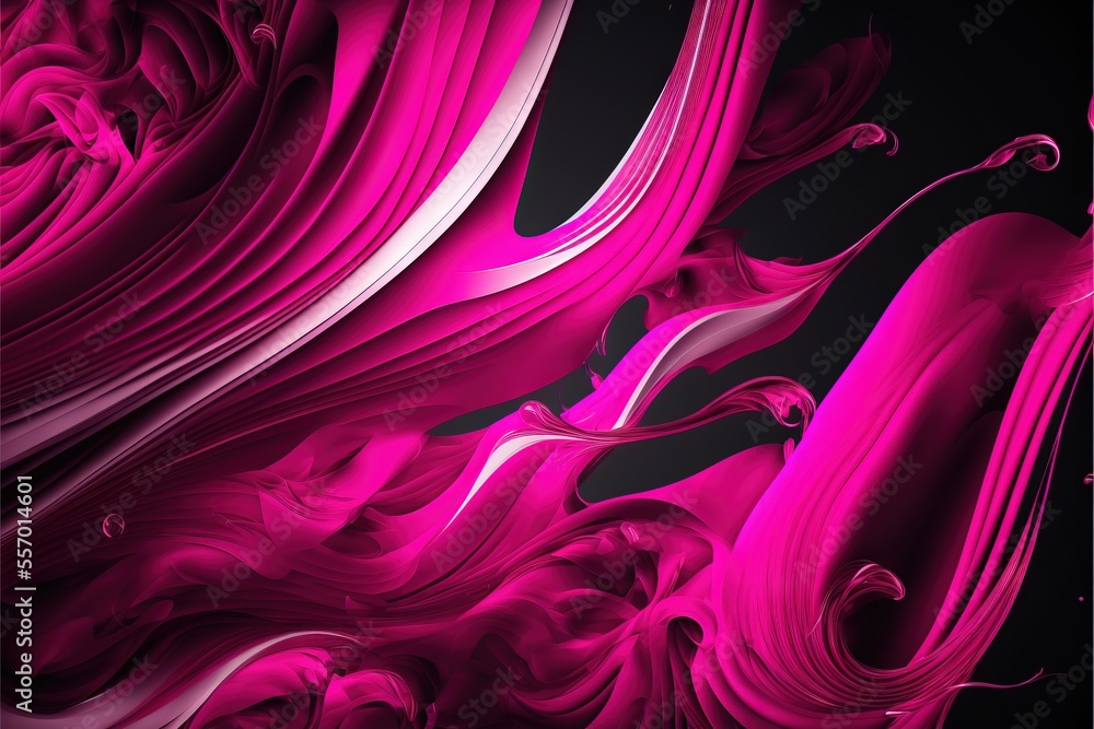 Poster a computer screen with a pink and black background and a black background with a white and pink desi