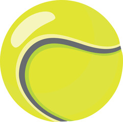 Tennis ball icon. Yellow sport game equipment