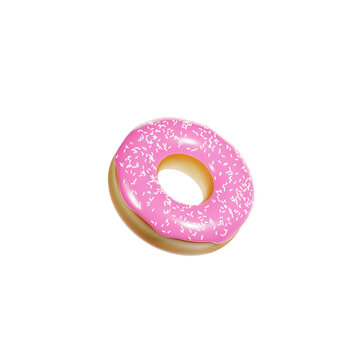 Pink Donut 3d Illustration