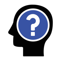 Mind Inquiry Icon In Flat Style