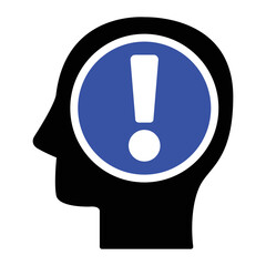 Mind Alert Icon In Flat Style