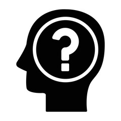 Mind Inquiry Icon In Flat Style
