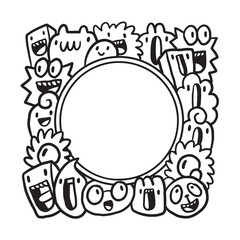 Hand drawn Abstrack doodle art frame