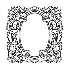 Hand drawn Abstrack doodle art frame