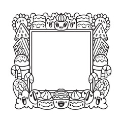 Hand drawn Abstrack doodle art frame