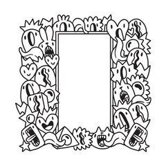 Hand drawn Abstrack doodle art frame