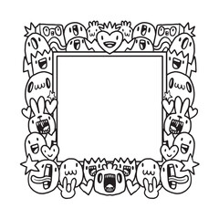 Hand drawn Abstrack doodle art frame