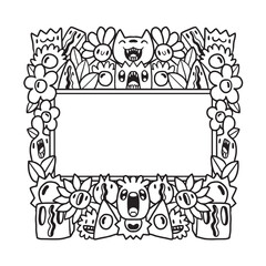Hand drawn Abstrack doodle art frame