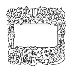 Hand drawn Abstrack doodle art frame