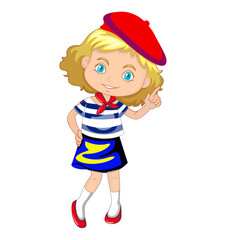 Free vector cute girl cheerleader cartoon character on white background vector illustration.