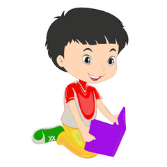 Free vector a boy standing on the floor cartoon character on white backgroun vector Illustration.