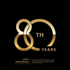 80 year anniversary celebration design template. vector template illustration