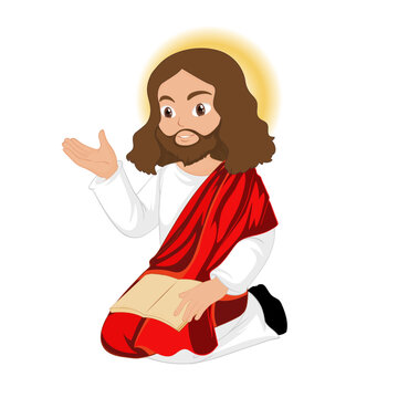 recommend clip art: Free vector jesus christ character in cartoon style vector illustration