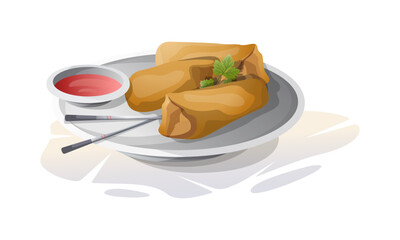 Delicious thai spring rolls