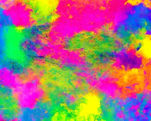 Fototapeta premium Bright paint background, holi festival style pattern, Holi dye, cheerful drawing. Generative AI. Generative AI