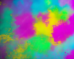 Fototapeta na wymiar Bright paint background, holi festival style pattern, Holi dye, cheerful drawing. Generative AI. Generative AI
