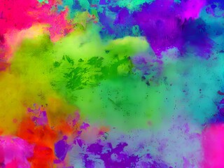 Fototapeta na wymiar Bright paint background, holi festival style pattern, Holi dye, cheerful drawing. Generative AI. Generative AI