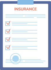 Insurance agreement icon. Business contract paper document