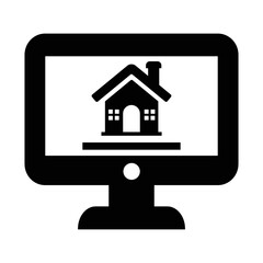 Online Real Estate Support Icon in Flat Style