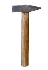 Old vintage hammer isolated