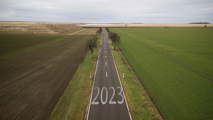 2023 Fröhliches Neues Jahr Straße auf dem Land, Neues Jahr, Pläne für das neue Jahr 2023