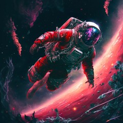 Obraz na płótnie Canvas Astronaut Floating through space