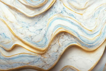 Abstract marble textured background. Fluid art modern wallpaper. Marbe white and light blue surface. AI