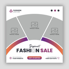 Fashion sale social media post and web banner template