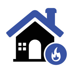 Home Fire Explosion Icon In Flat Style