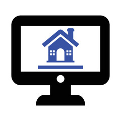 Online Real Estate Support Icon in Flat Style
