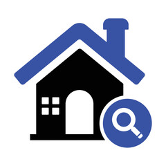 Find Real Estate Company Icon in Flat Style