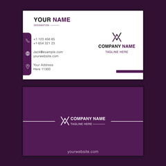 Creative simple business card design dark blue