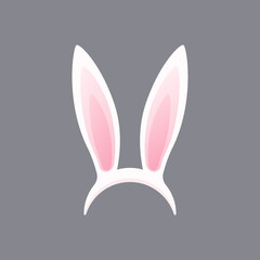 Rabbit ears template. Head symbol of new year and easter as funny headdress for party and holiday vector design element