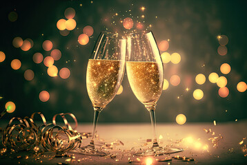 background with champagne,new celebration,champagne and fireworks,champagne glasses with fireworks on black background