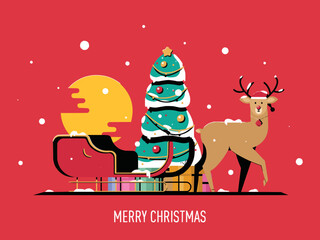 merry christmas and happy new year christmas celebration postcard website illustration