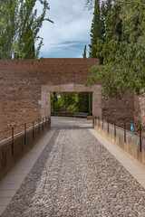 Alhambra de Granada. Palace and fortress of Granada. Ramparts, interiors, buildings, towers,...