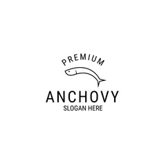 Vector flat anchovy logo design concept template illustration
