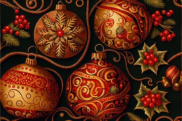Christmas Patterns Images. AI generated art illustration.