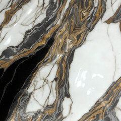 detailed marble black with gold, AI generated