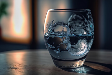 a close up of a glass of water. Generative AI