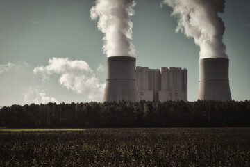Fototapeta na wymiar Braunkohlekraftwerk Schwarze Pumpe Lausitz - Kraftwerk - Power Plant - Kohle - Fossile Energie - Ecology - Kohlekraftwerk - Brown Coal Power Station - Germany, Europe - High quality photo