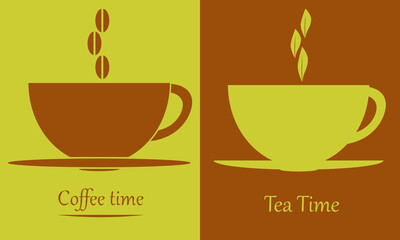 cups vector coffee time tea time
