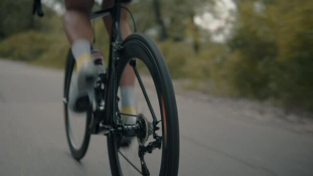 Triathlete bicycle training. Sport and recreation workout	