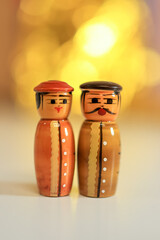 Hand made South Indian crafts of couple, made with wood work